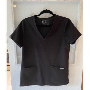 FIGS Women's CASMA Three-Pocket Scrub Top - Black